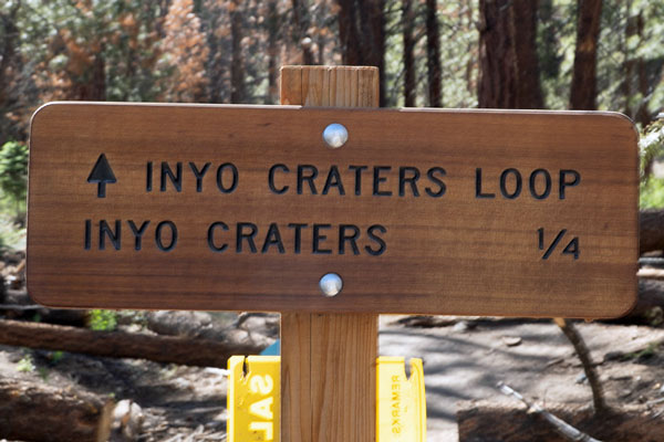 Inyo Craters sign, Mammoth Lakes, California
