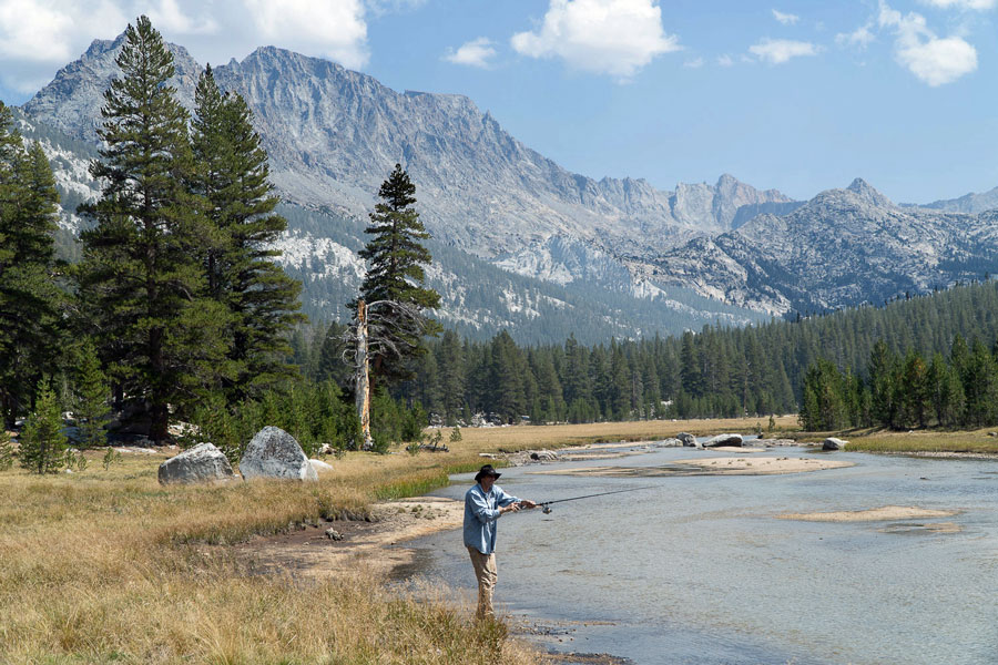 Fishing in Evolution Valley, Kings Canyon National Park, Caifornia